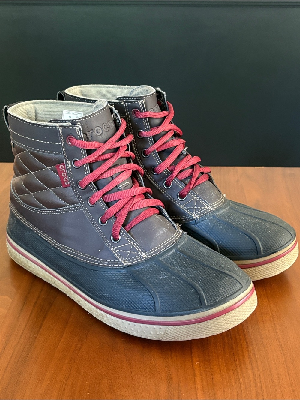 crocs Men's AllCast Waterproof Duck Boot,Espresso, size 9